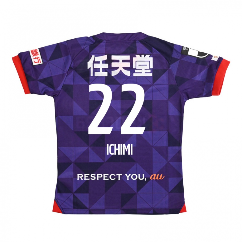 Børn Kazunari Ichimi #22 Lilla Hvid Hjemmebane Spillertrøjer 2024/25 Trøje T-Shirt