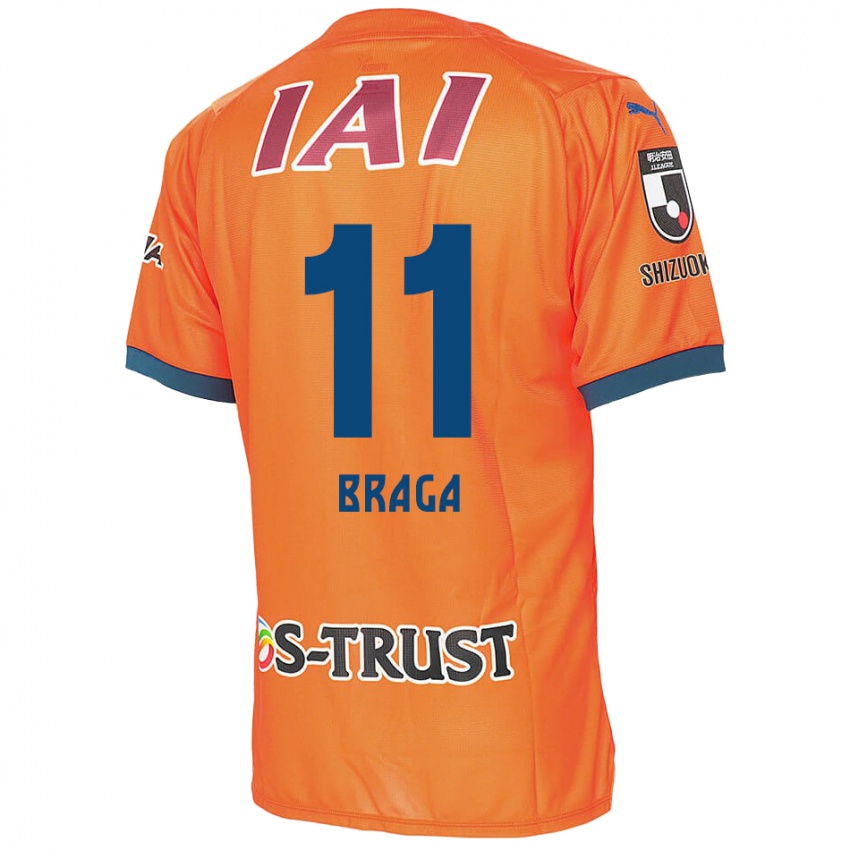 Børn Lucas Braga #11 Orange Blå Hjemmebane Spillertrøjer 2024/25 Trøje T-Shirt