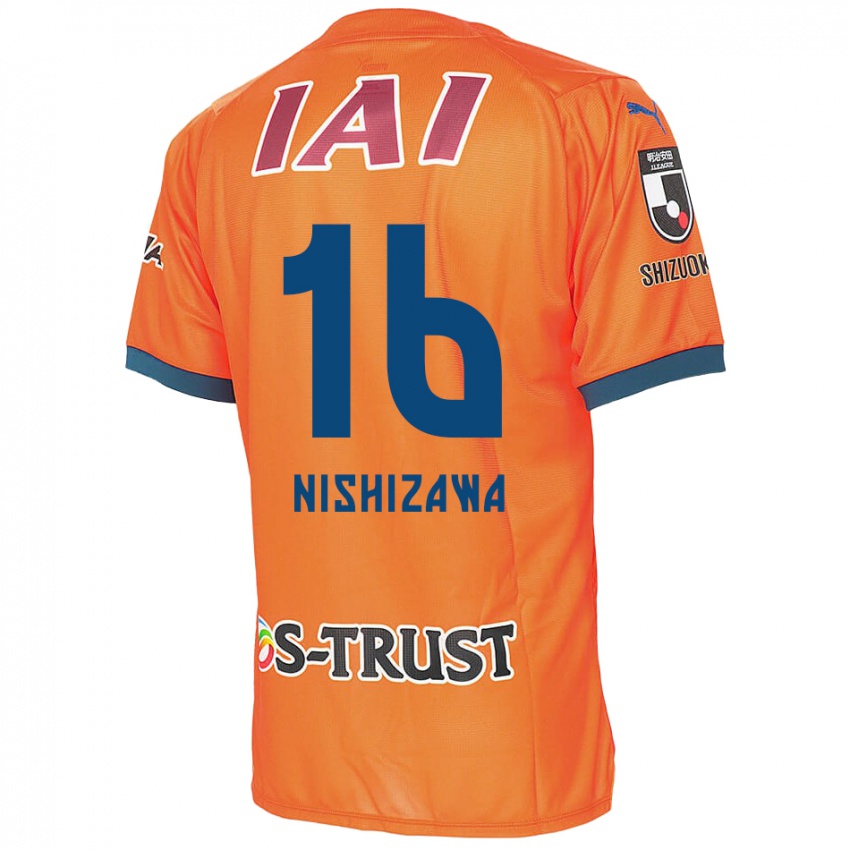 Børn Kenta Nishizawa #16 Orange Blå Hjemmebane Spillertrøjer 2024/25 Trøje T-Shirt