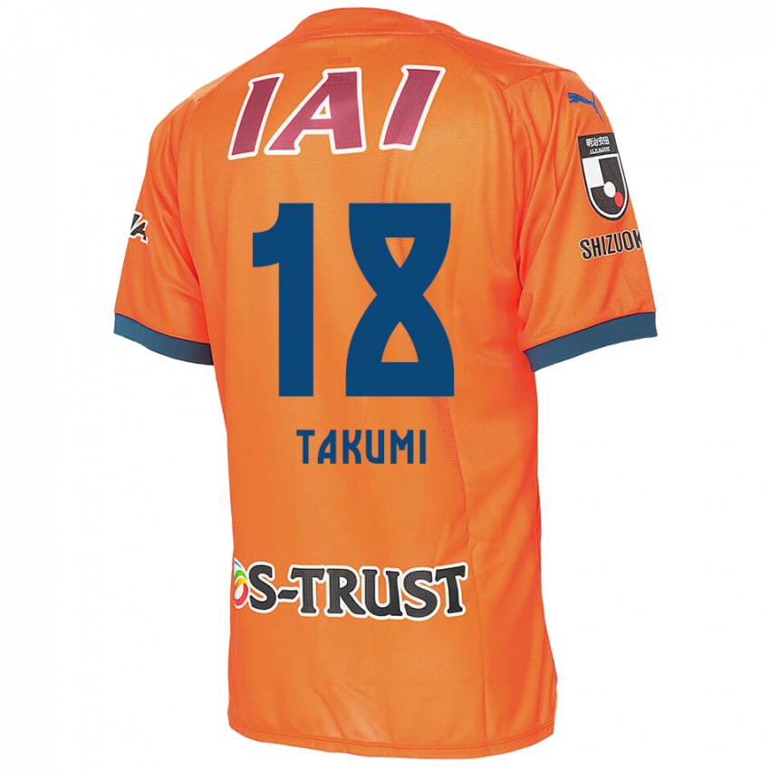 Børn Takumi Kato #18 Orange Blå Hjemmebane Spillertrøjer 2024/25 Trøje T-Shirt