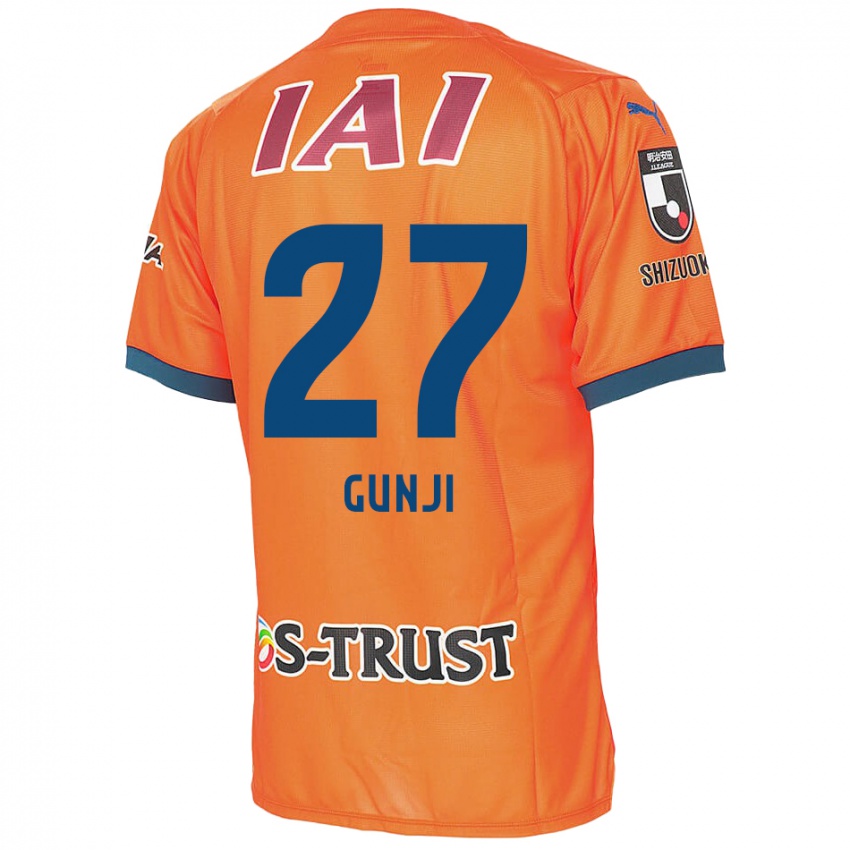 Børn Riku Gunji #27 Orange Blå Hjemmebane Spillertrøjer 2024/25 Trøje T-Shirt