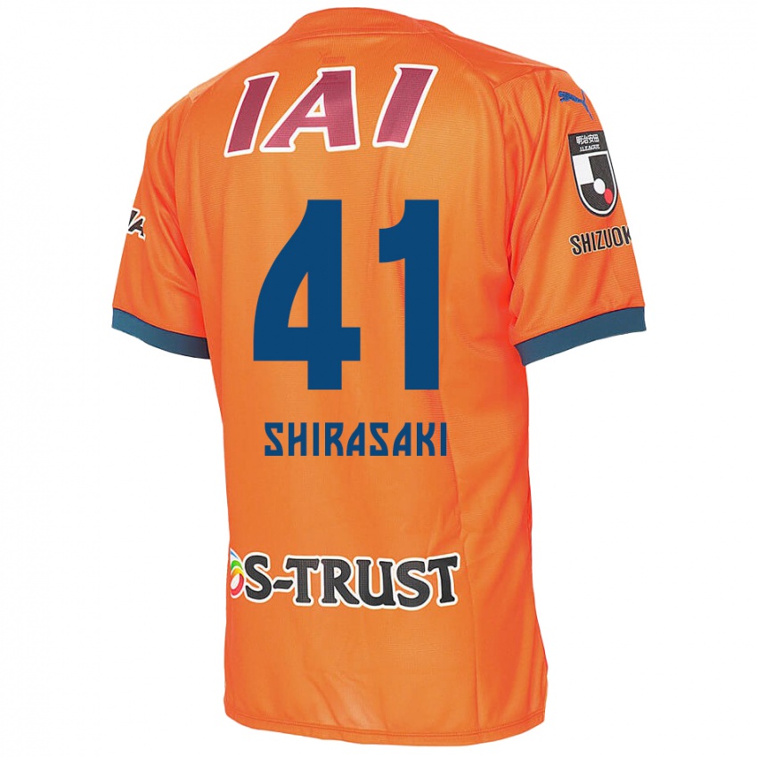 Børn Ryohei Shirasaki #41 Orange Blå Hjemmebane Spillertrøjer 2024/25 Trøje T-Shirt