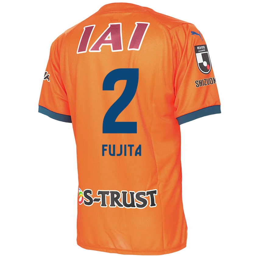 Børn Shunsuke Fujita #2 Orange Blå Hjemmebane Spillertrøjer 2024/25 Trøje T-Shirt