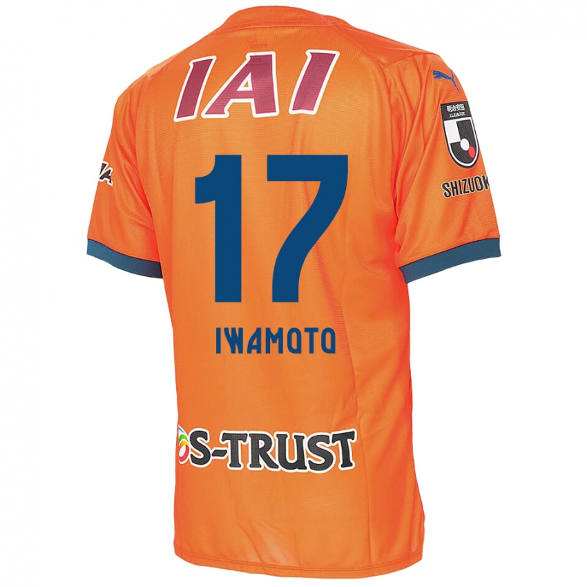 Børn Shogo Iwamoto #17 Orange Blå Hjemmebane Spillertrøjer 2024/25 Trøje T-Shirt