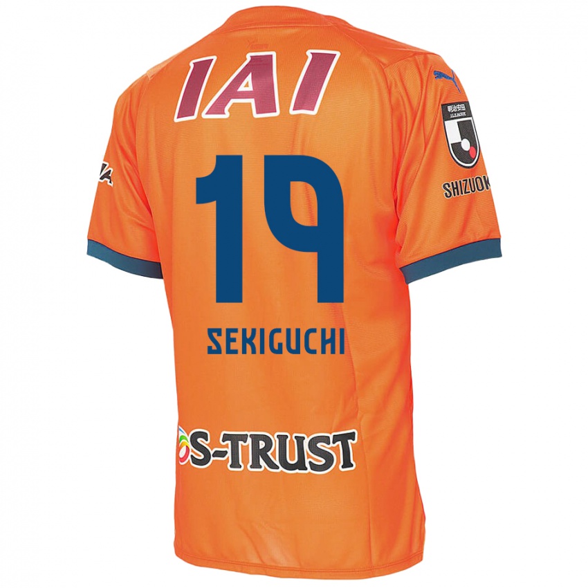 Børn Kota Sekiguchi #19 Orange Blå Hjemmebane Spillertrøjer 2024/25 Trøje T-Shirt