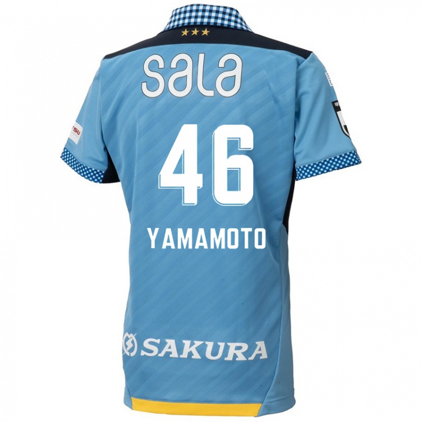 Børn Shota Yamamoto #46 Blå Sort Hjemmebane Spillertrøjer 2024/25 Trøje T-Shirt