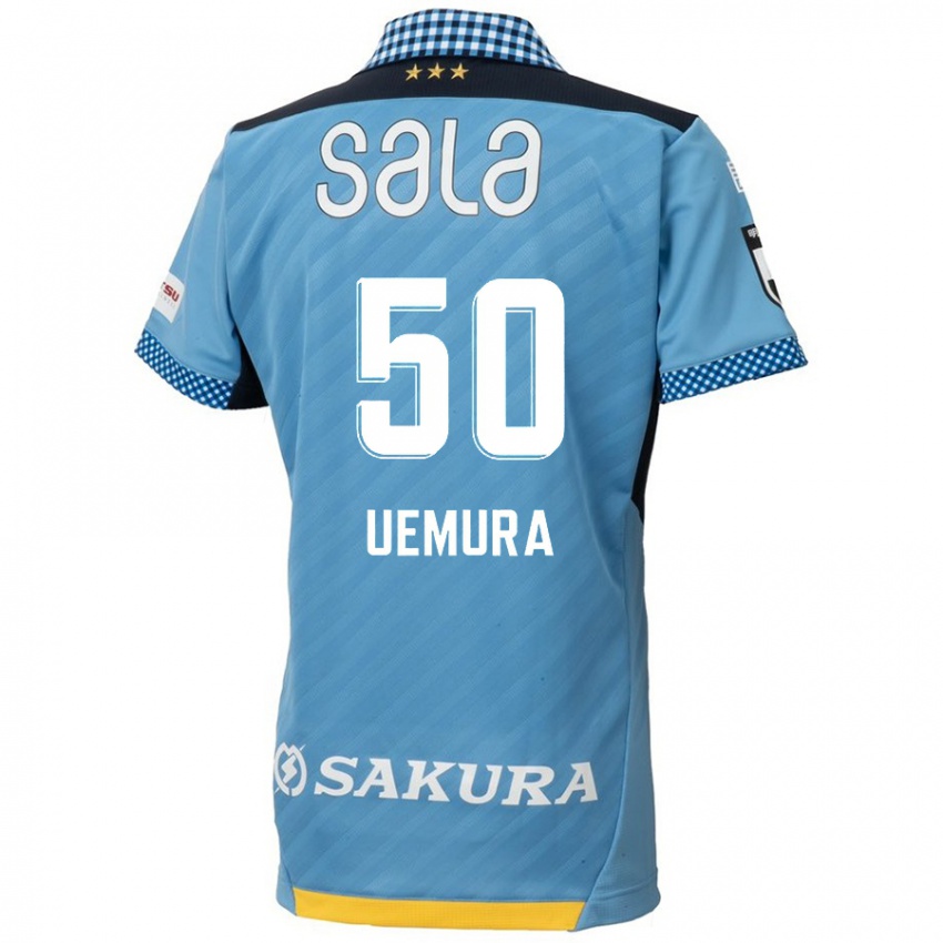 Børn Hiroto Uemura #50 Blå Sort Hjemmebane Spillertrøjer 2024/25 Trøje T-Shirt