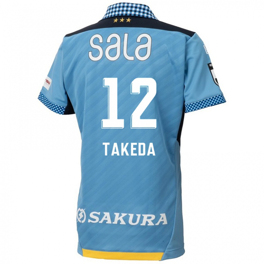 Børn Yusei Takeda #12 Blå Sort Hjemmebane Spillertrøjer 2024/25 Trøje T-Shirt