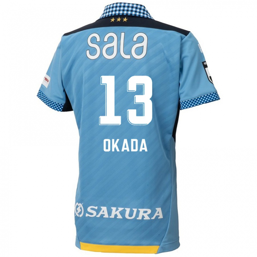 Børn Kosei Okada #13 Blå Sort Hjemmebane Spillertrøjer 2024/25 Trøje T-Shirt