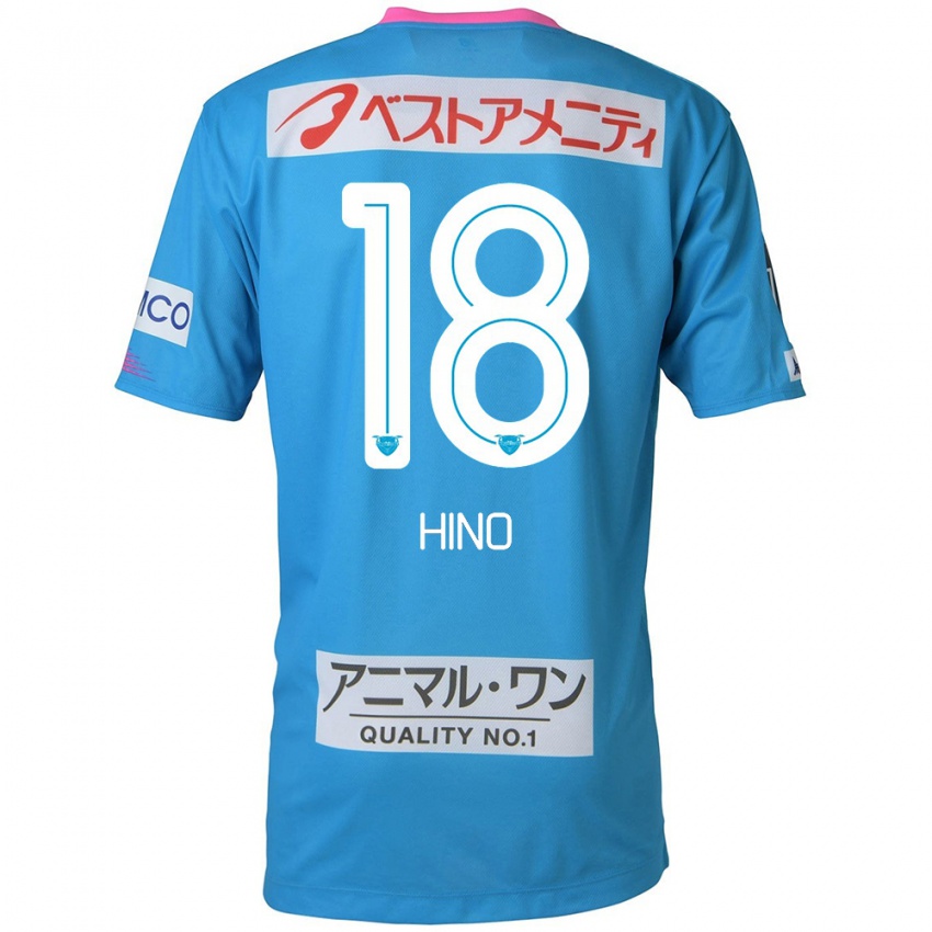 Børn Shota Hino #18 Blå Lyserød Hjemmebane Spillertrøjer 2024/25 Trøje T-Shirt