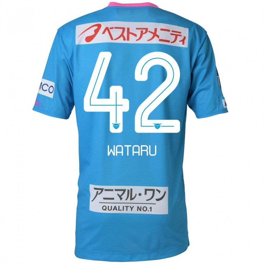 Børn Wataru Harada #42 Blå Lyserød Hjemmebane Spillertrøjer 2024/25 Trøje T-Shirt