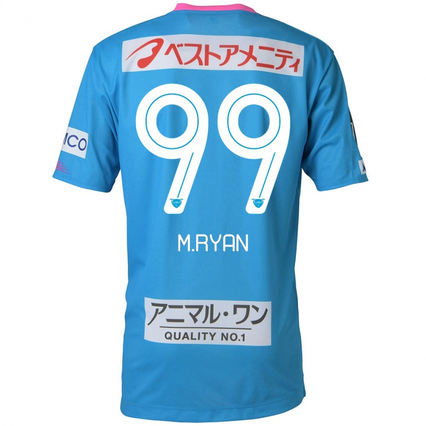 Børn Marcelo Ryan #99 Blå Lyserød Hjemmebane Spillertrøjer 2024/25 Trøje T-Shirt