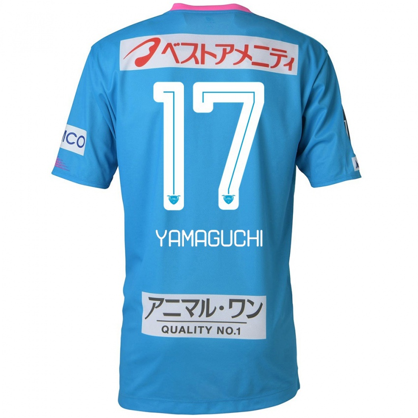 Børn Hikaru Yamaguchi #17 Blå Lyserød Hjemmebane Spillertrøjer 2024/25 Trøje T-Shirt