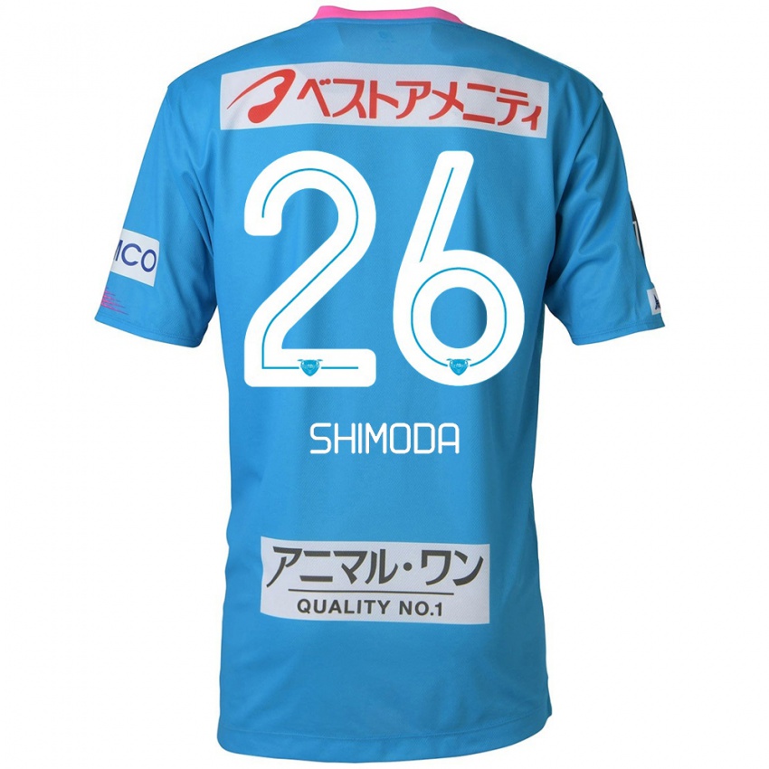 Børn Yuta Shimoda #26 Blå Lyserød Hjemmebane Spillertrøjer 2024/25 Trøje T-Shirt