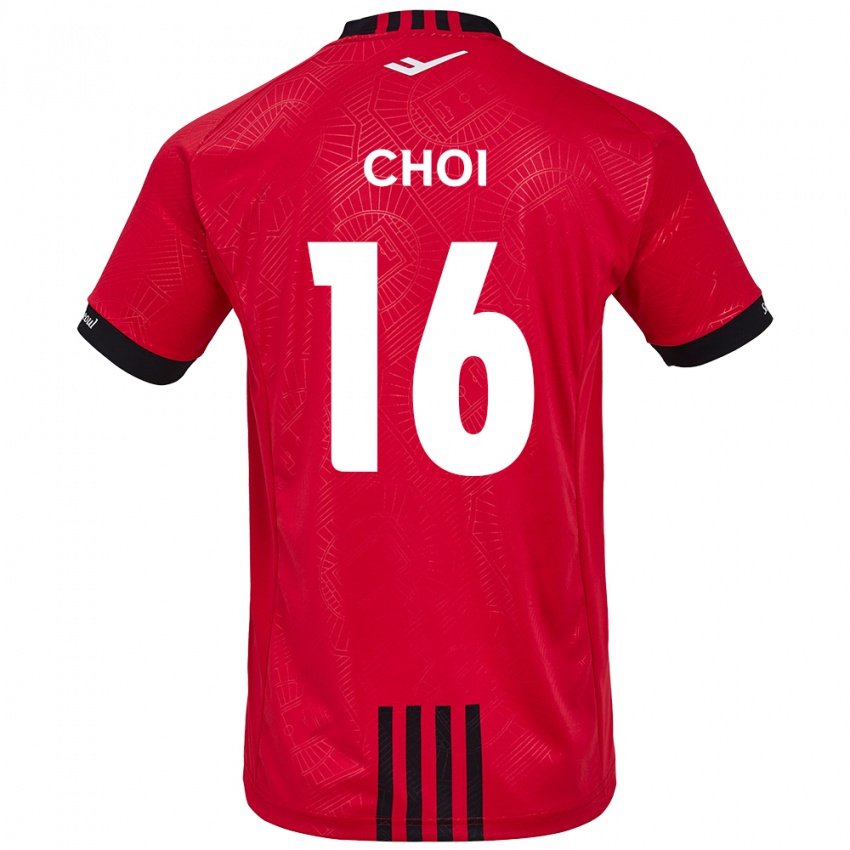 Børn Jun Choi #16 Rød Sort Hjemmebane Spillertrøjer 2024/25 Trøje T-Shirt