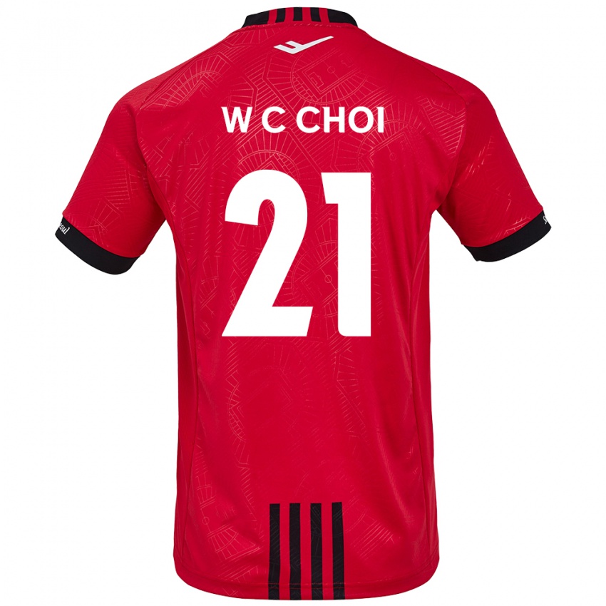 Børn Cheol-Won Choi #21 Rød Sort Hjemmebane Spillertrøjer 2024/25 Trøje T-Shirt