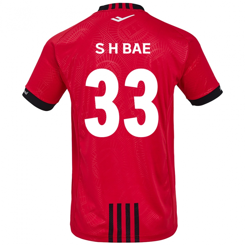 Børn Hyun-Seo Bae #33 Rød Sort Hjemmebane Spillertrøjer 2024/25 Trøje T-Shirt