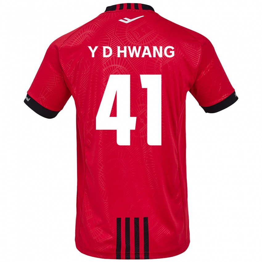 Børn Do-Yoon Hwang #41 Rød Sort Hjemmebane Spillertrøjer 2024/25 Trøje T-Shirt