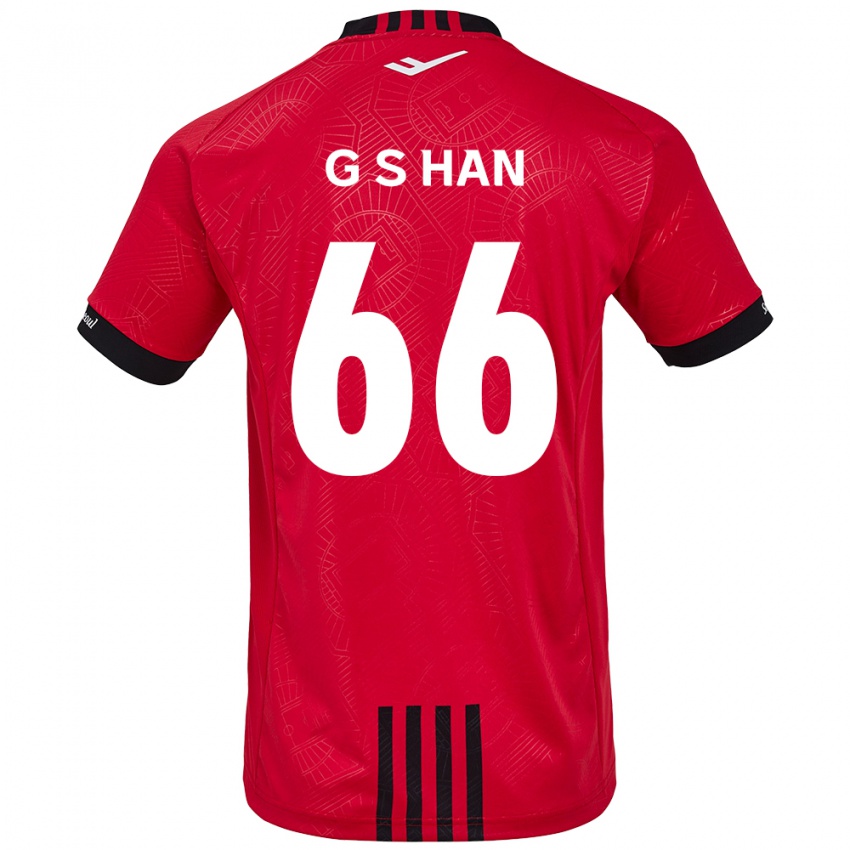 Børn Seung-Gyu Han #66 Rød Sort Hjemmebane Spillertrøjer 2024/25 Trøje T-Shirt