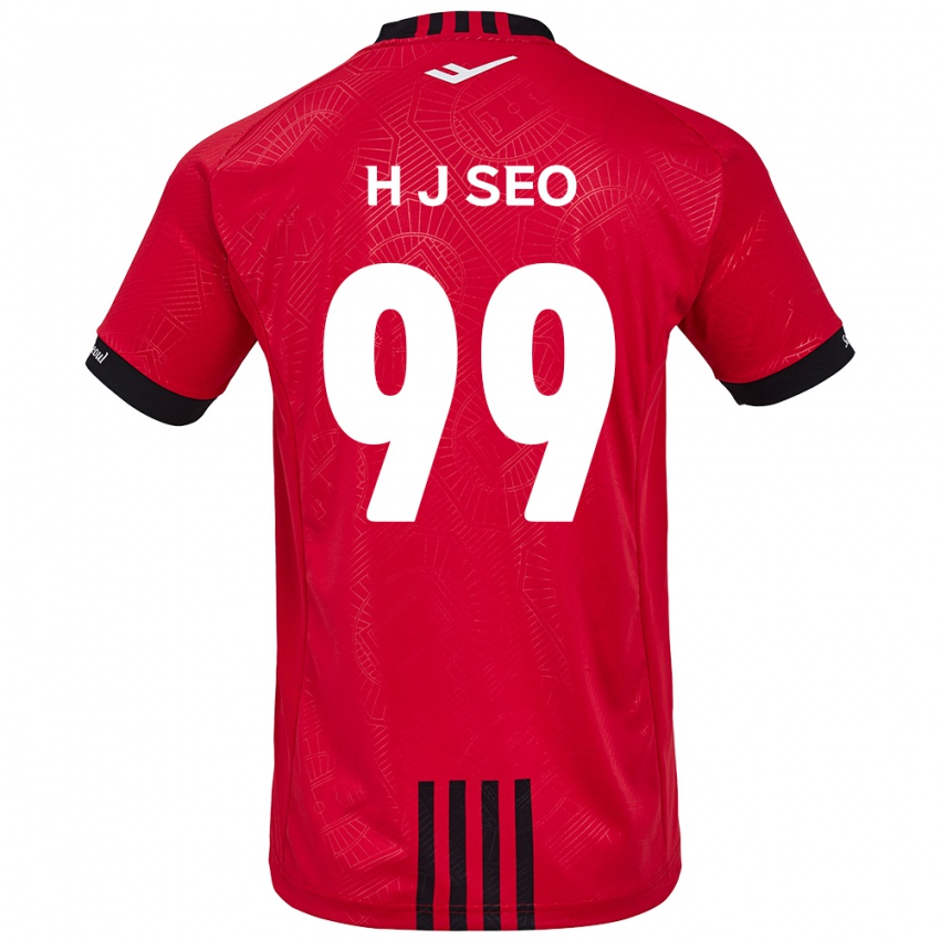 Børn Ju-Hwan Seo #99 Rød Sort Hjemmebane Spillertrøjer 2024/25 Trøje T-Shirt