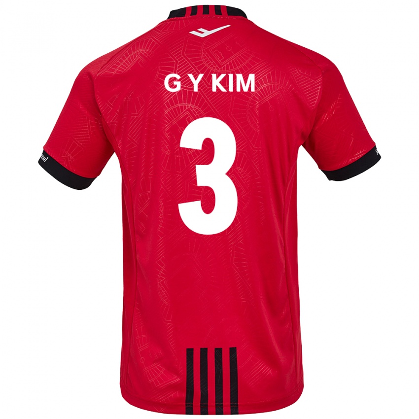 Børn Yu-Geon Kim #3 Rød Sort Hjemmebane Spillertrøjer 2024/25 Trøje T-Shirt