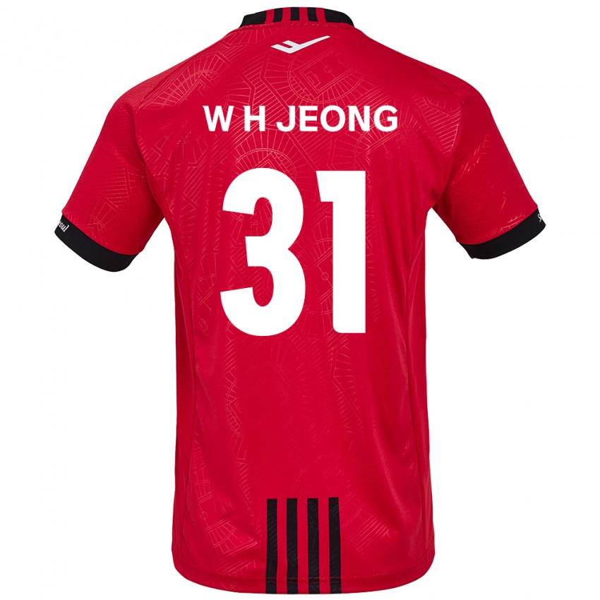 Børn Hyun-Woong Jeong #31 Rød Sort Hjemmebane Spillertrøjer 2024/25 Trøje T-Shirt