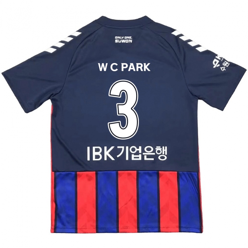 Børn Cheol-Woo Park #3 Blå Rød Hjemmebane Spillertrøjer 2024/25 Trøje T-Shirt