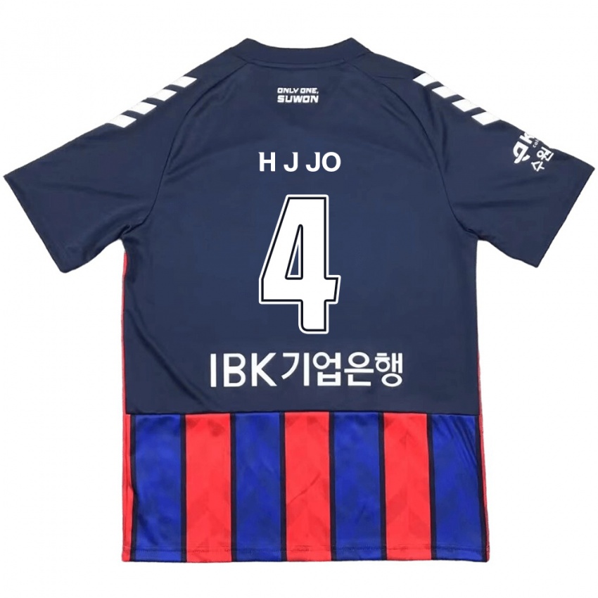 Børn Jun-Hyun Jo #4 Blå Rød Hjemmebane Spillertrøjer 2024/25 Trøje T-Shirt