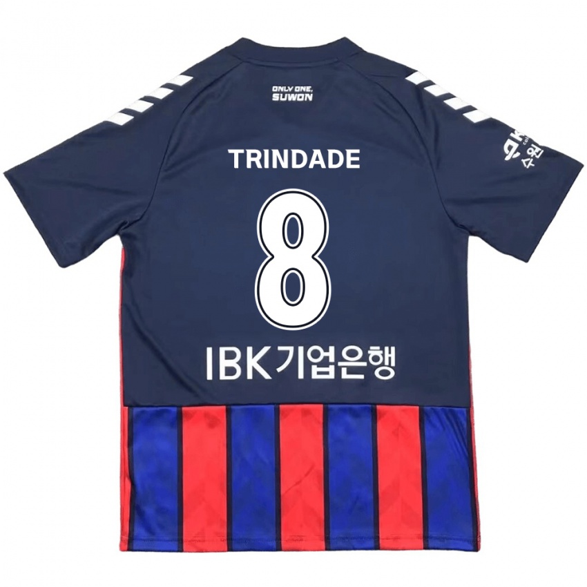 Børn Matheus Trindade #8 Blå Rød Hjemmebane Spillertrøjer 2024/25 Trøje T-Shirt