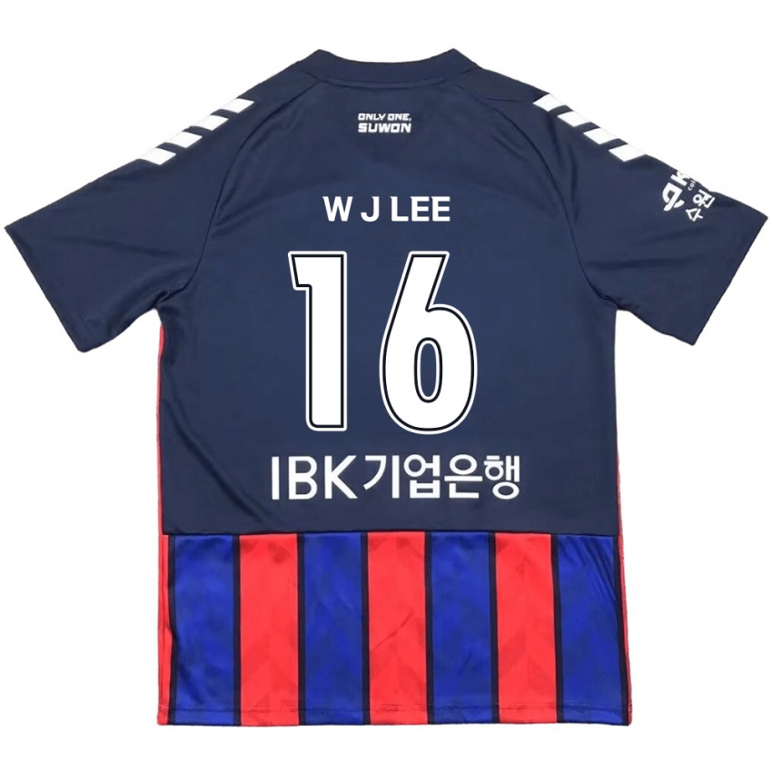 Børn Jae-Won Lee #16 Blå Rød Hjemmebane Spillertrøjer 2024/25 Trøje T-Shirt