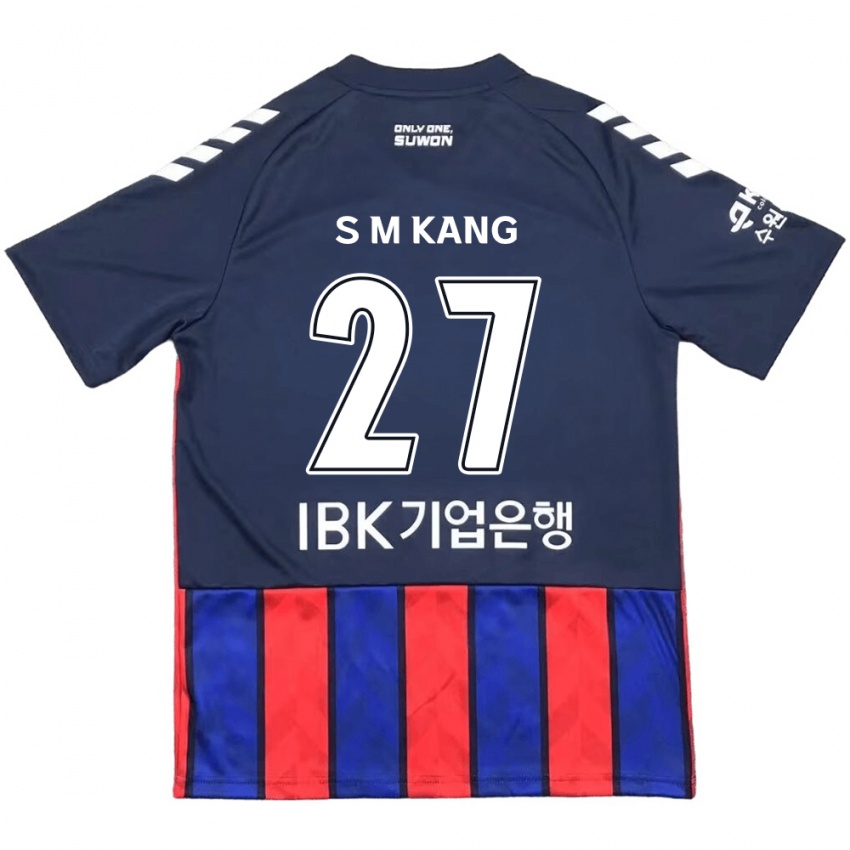 Børn Min-Sung Kang #27 Blå Rød Hjemmebane Spillertrøjer 2024/25 Trøje T-Shirt