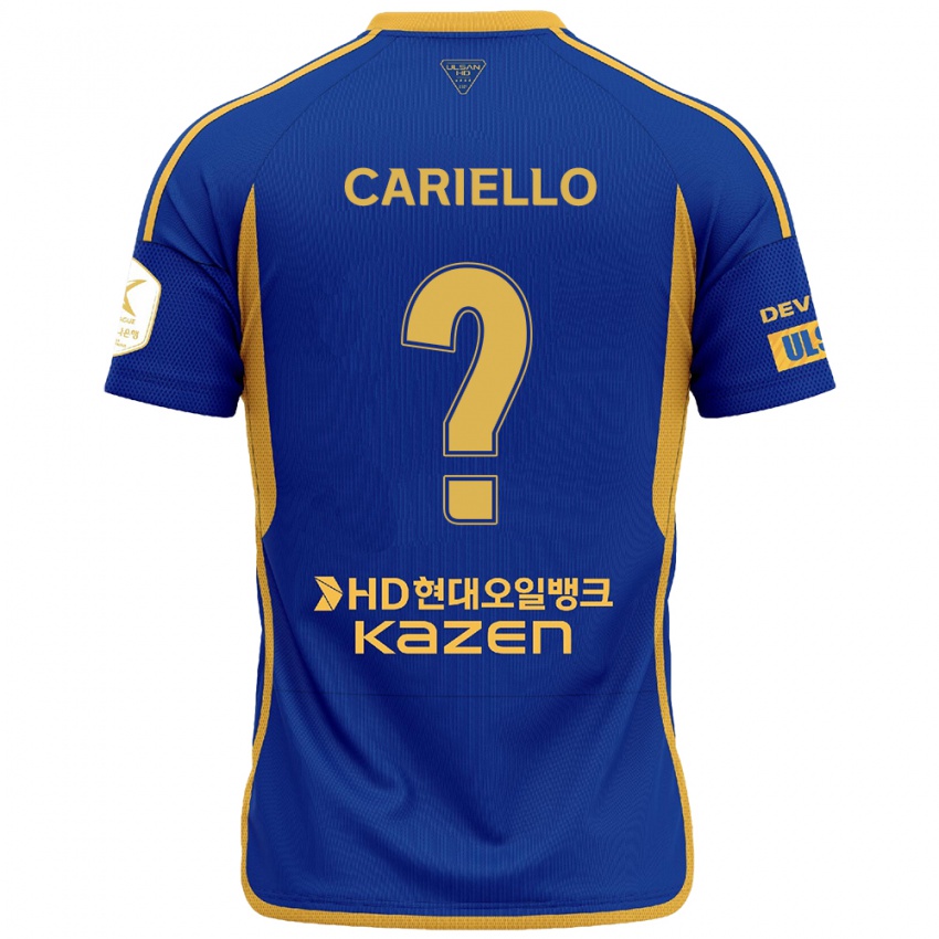 Børn Yago Cariello #0 Blå Gul Hjemmebane Spillertrøjer 2024/25 Trøje T-Shirt