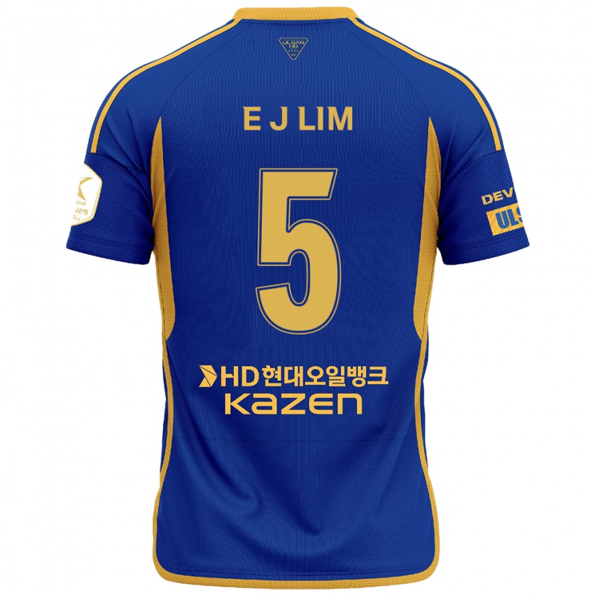 Børn Jong-Eun Lim #5 Blå Gul Hjemmebane Spillertrøjer 2024/25 Trøje T-Shirt