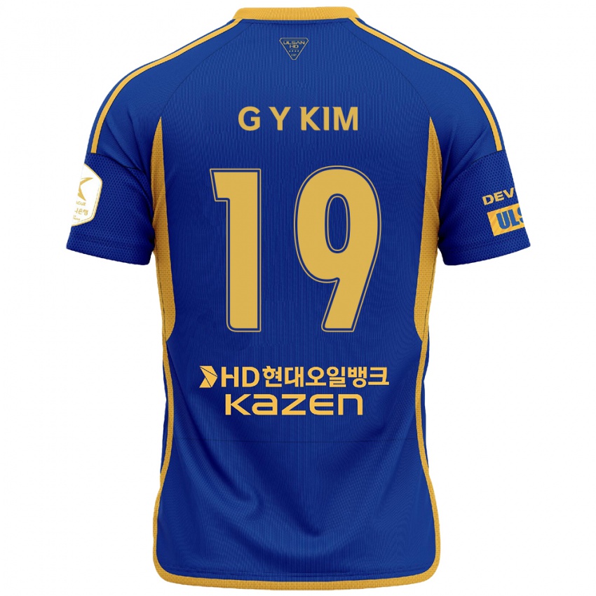 Børn Young-Gwon Kim #19 Blå Gul Hjemmebane Spillertrøjer 2024/25 Trøje T-Shirt