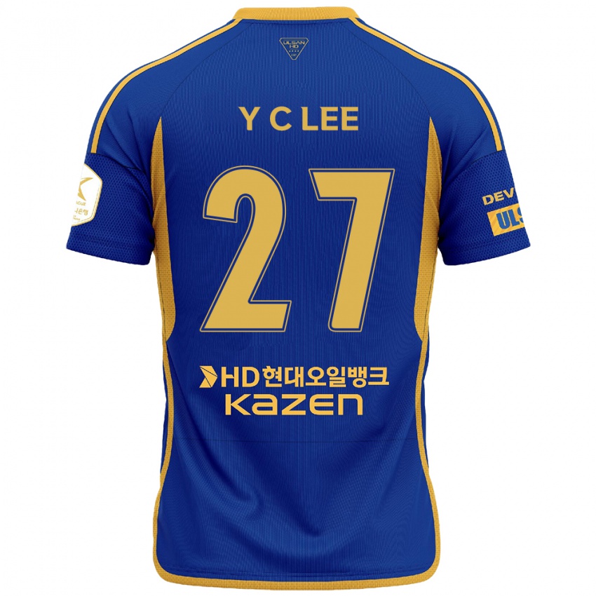 Børn Chung-Yong Lee #27 Blå Gul Hjemmebane Spillertrøjer 2024/25 Trøje T-Shirt