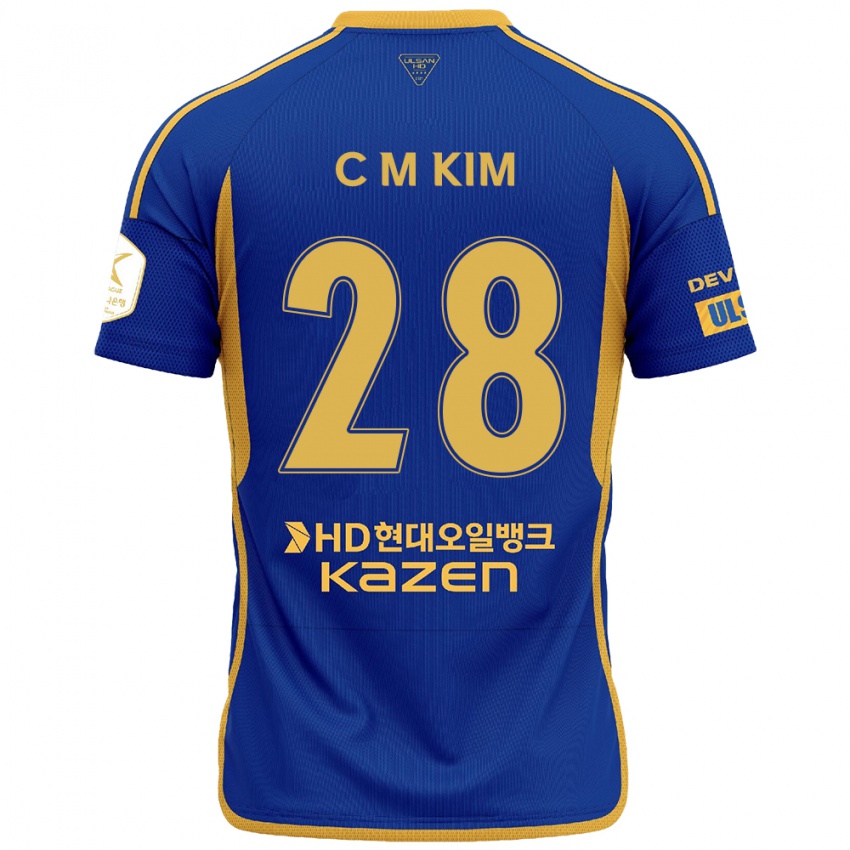 Børn Min-Chan Kim #28 Blå Gul Hjemmebane Spillertrøjer 2024/25 Trøje T-Shirt