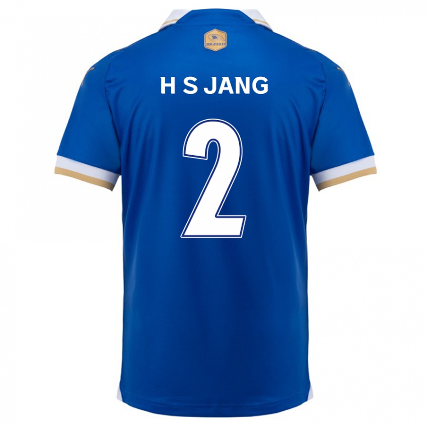 Børn Seok-Hwan Jang #2 Blå Hvid Hjemmebane Spillertrøjer 2024/25 Trøje T-Shirt