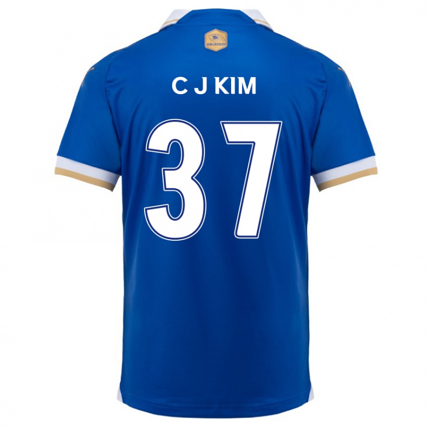 Børn Joo-Chan Kim #37 Blå Hvid Hjemmebane Spillertrøjer 2024/25 Trøje T-Shirt