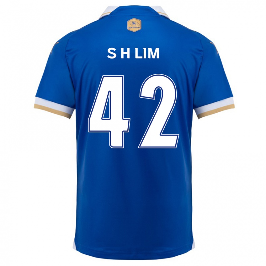 Børn Hyun-Sub Lim #42 Blå Hvid Hjemmebane Spillertrøjer 2024/25 Trøje T-Shirt