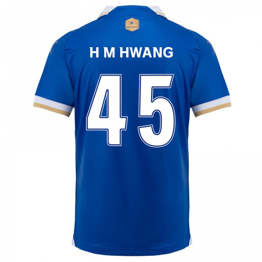 Børn Myung-Hyun Hwang #45 Blå Hvid Hjemmebane Spillertrøjer 2024/25 Trøje T-Shirt