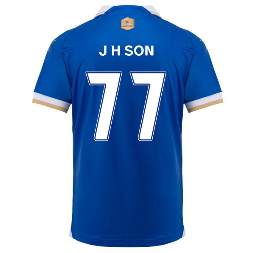 Børn Ho-Jun Son #77 Blå Hvid Hjemmebane Spillertrøjer 2024/25 Trøje T-Shirt