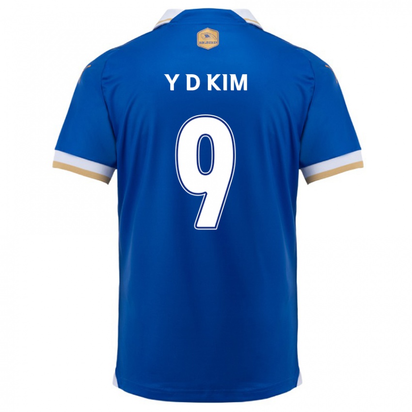 Børn Dong-Yeon Kim #9 Blå Hvid Hjemmebane Spillertrøjer 2024/25 Trøje T-Shirt