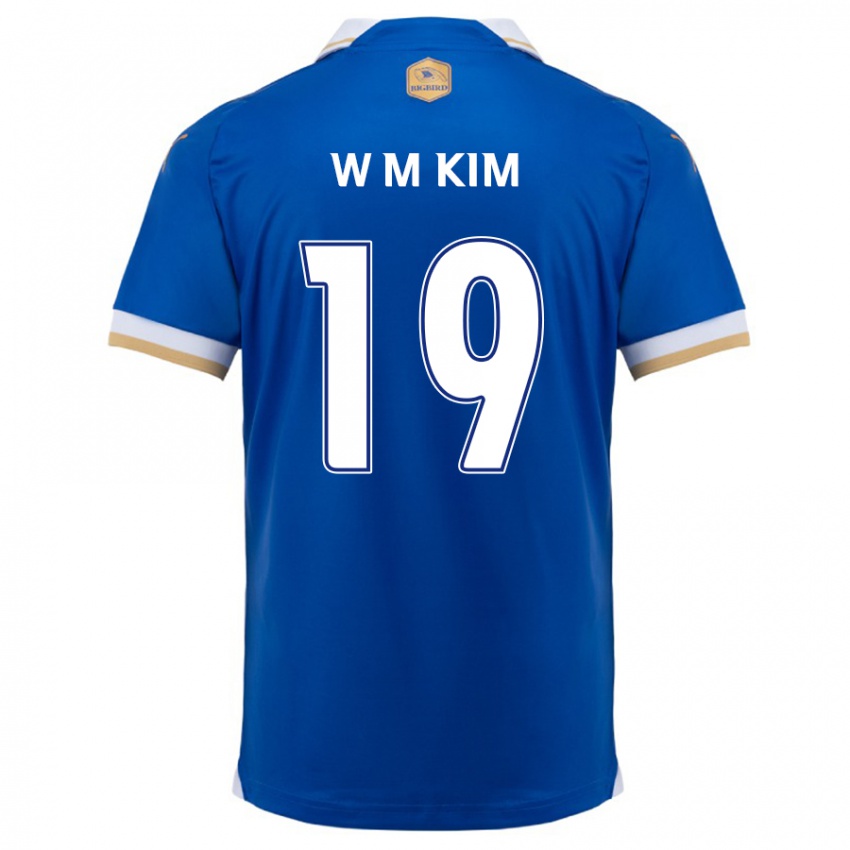 Børn Min-Woo Kim #19 Blå Hvid Hjemmebane Spillertrøjer 2024/25 Trøje T-Shirt