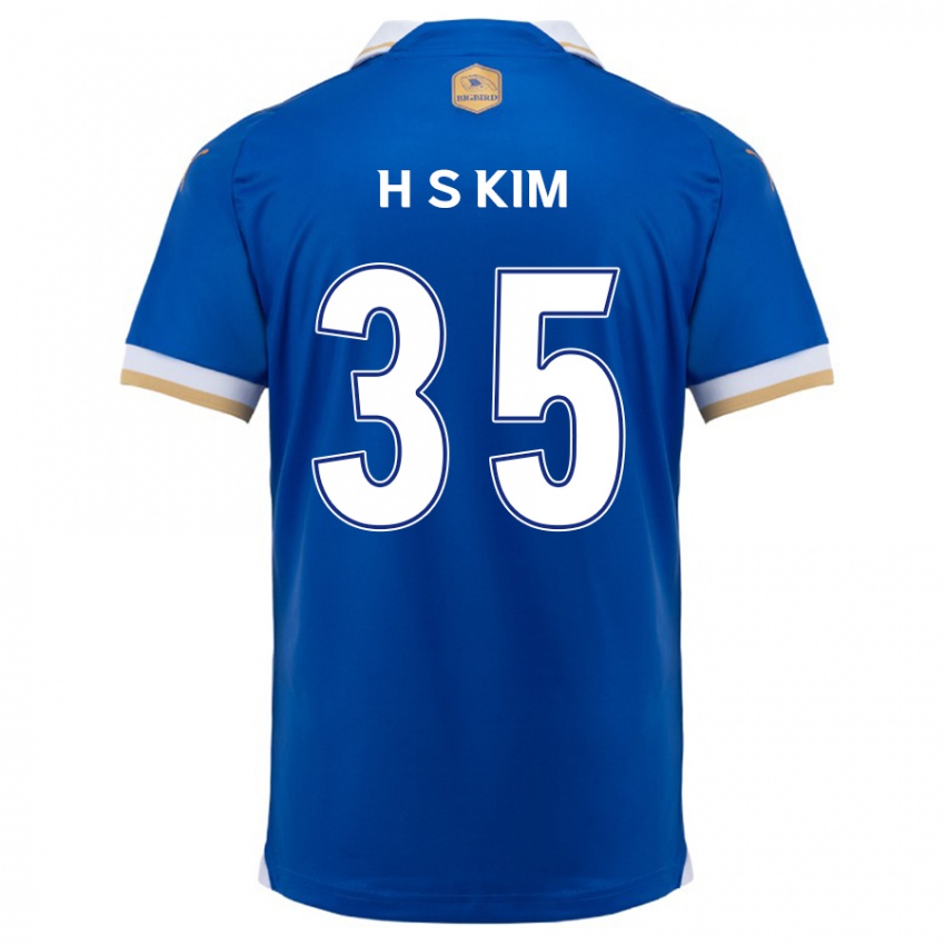 Børn Seung-Hyun Kim #35 Blå Hvid Hjemmebane Spillertrøjer 2024/25 Trøje T-Shirt