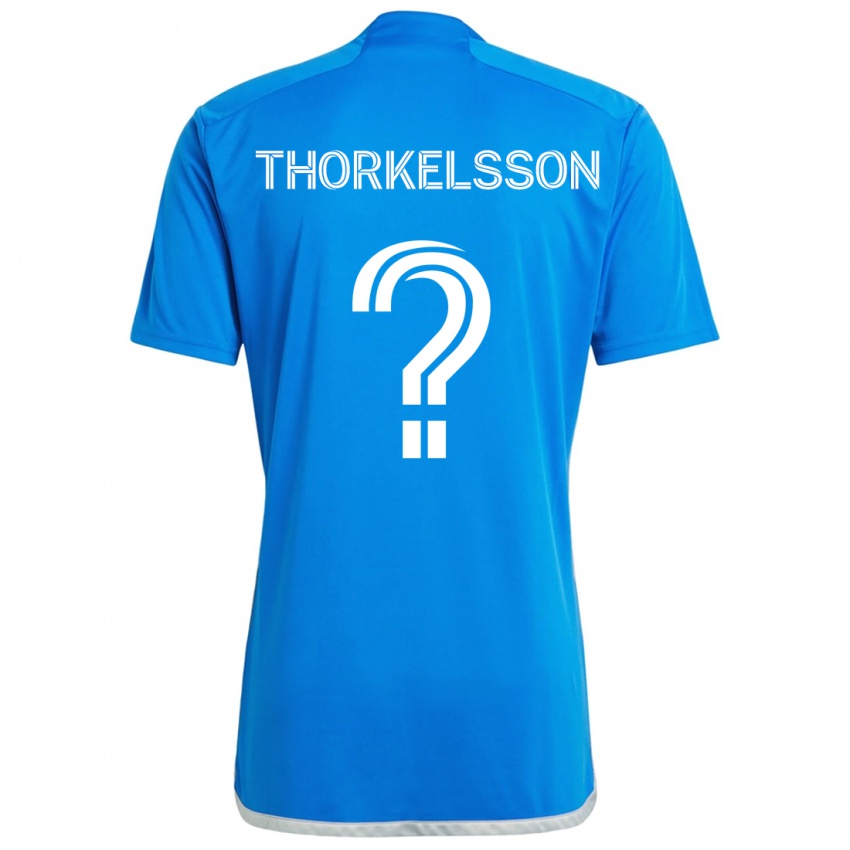 Børn Róbert Orri Thorkelsson #0 Blå Hvid Hjemmebane Spillertrøjer 2024/25 Trøje T-Shirt