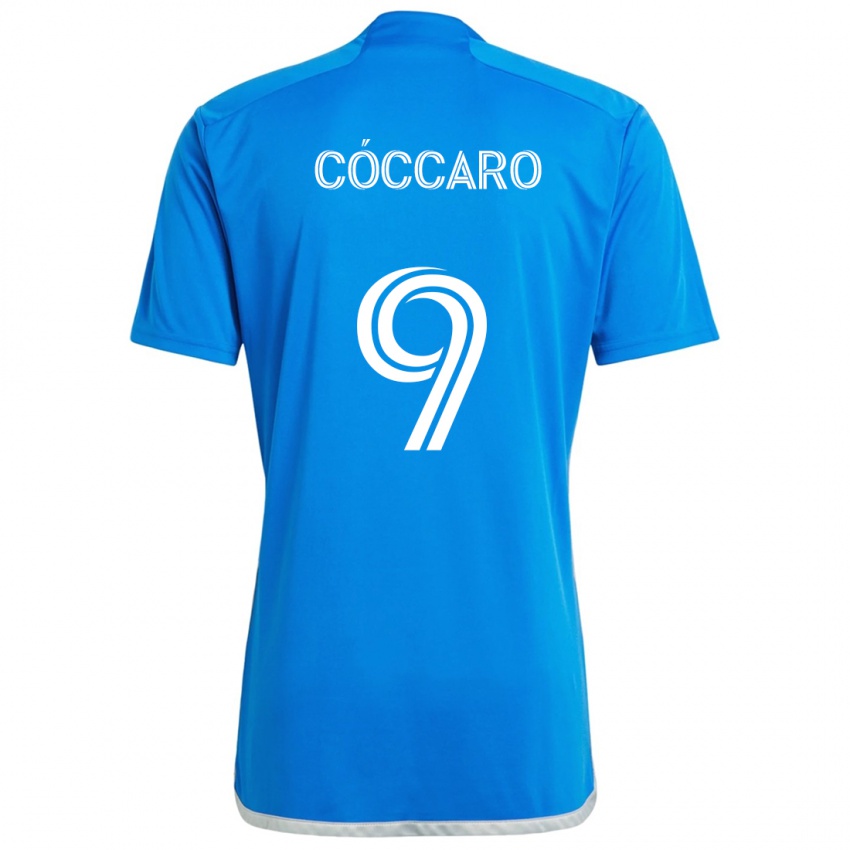 Børn Matías Cóccaro #9 Blå Hvid Hjemmebane Spillertrøjer 2024/25 Trøje T-Shirt