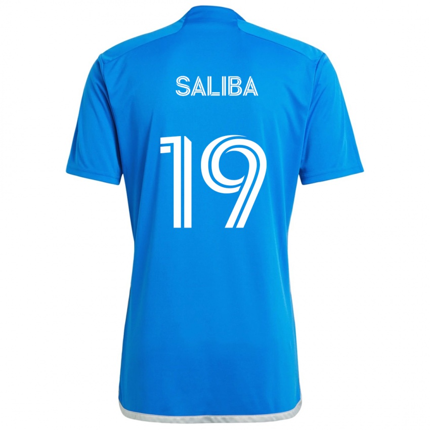 Børn Nathan-Dylan Saliba #19 Blå Hvid Hjemmebane Spillertrøjer 2024/25 Trøje T-Shirt