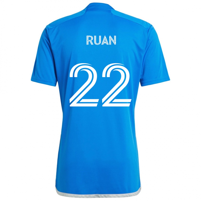 Børn Ruan #22 Blå Hvid Hjemmebane Spillertrøjer 2024/25 Trøje T-Shirt