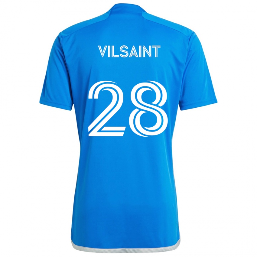 Børn Jules-Anthony Vilsaint #28 Blå Hvid Hjemmebane Spillertrøjer 2024/25 Trøje T-Shirt