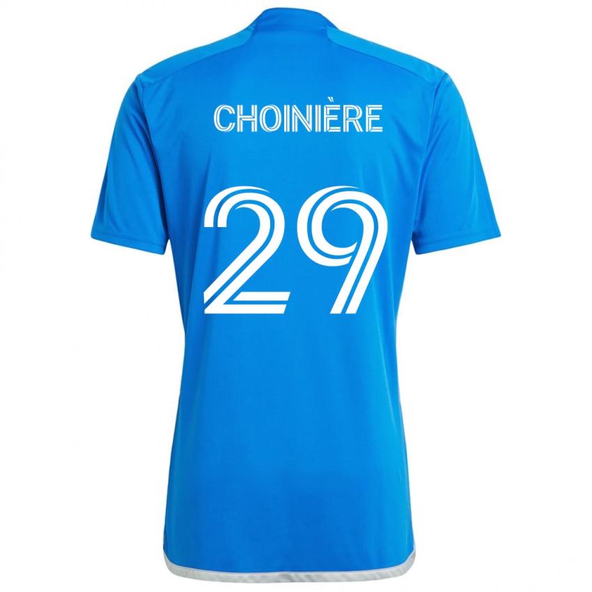 Børn Mathieu Choinière #29 Blå Hvid Hjemmebane Spillertrøjer 2024/25 Trøje T-Shirt